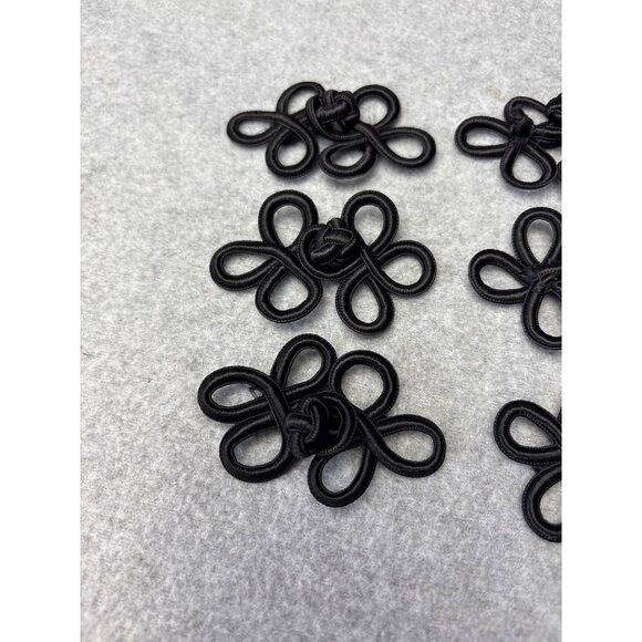Black Frog Closure Set 6 Decorative Knot Fasteners Sewing Crafting - Picture 5 of 11